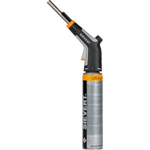 Sievert Lötlampe 253512, Powerjet Ultragas Brenner-Kit , bis 1925°C, für Schraubgaskartuschen, Piezozündung