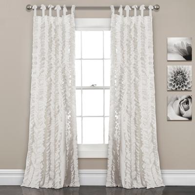 Lush Decor Sophia Ruffle Window Curtain Panel Pair