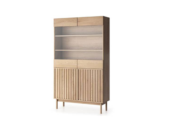 JVmoebel Vitrine Holzschrank mit Glasfront für stilvolle Präsentation und Stauraum (1-St) Made in Europe