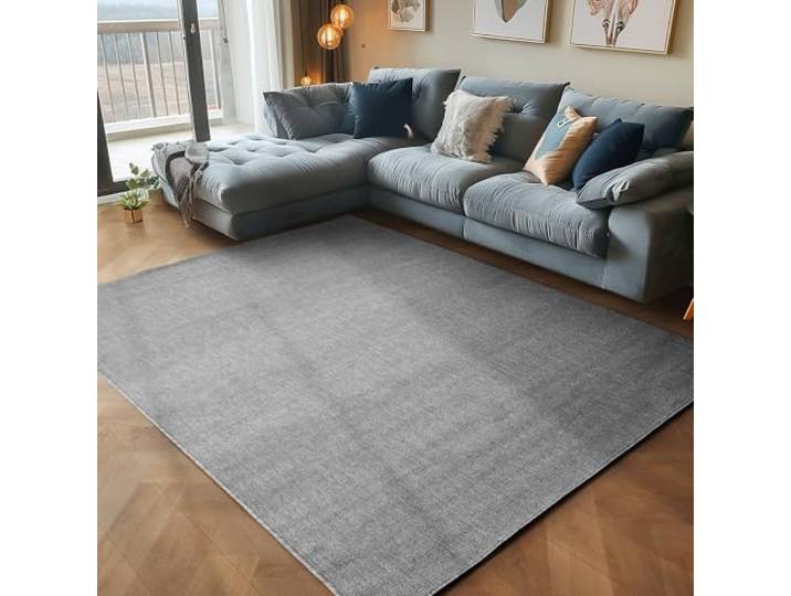 Carpettex Tapis 200x290 cm Gris Poils Courts Bouclettes Uni