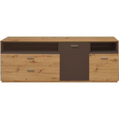 Kommode MÄUSBACHER "Frame", beige (asteichefarben, lava matt), B:197cm H:74cm T:41cm, Sideboards, Kommode, Breite 197 cm