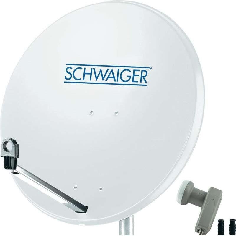 Schwaiger Satellietinstallatie met Twin-LNB voor 2 ontvangers, 80 cm, lichtgrijs