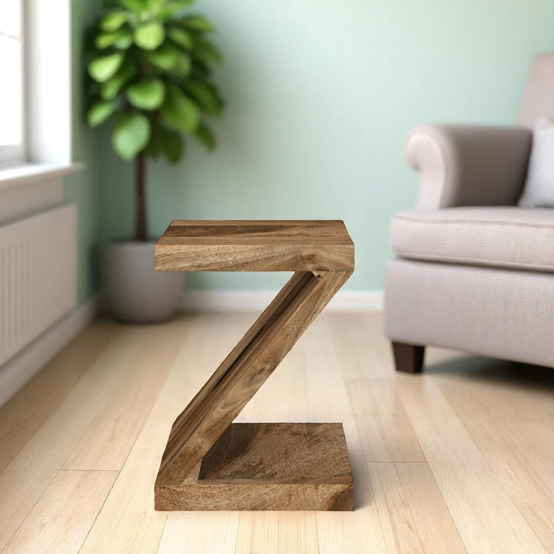 Gracie Oaks Beatrix Solid Wood End Table Natural Mango 60cm H X 45cm W X 30cm D