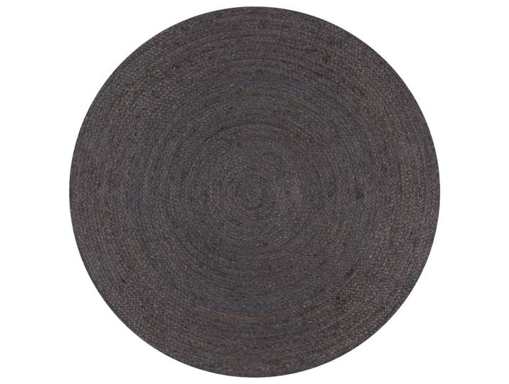 Vidaxl Teppich handgefertigt um 150 cm Jute dunkelgrau