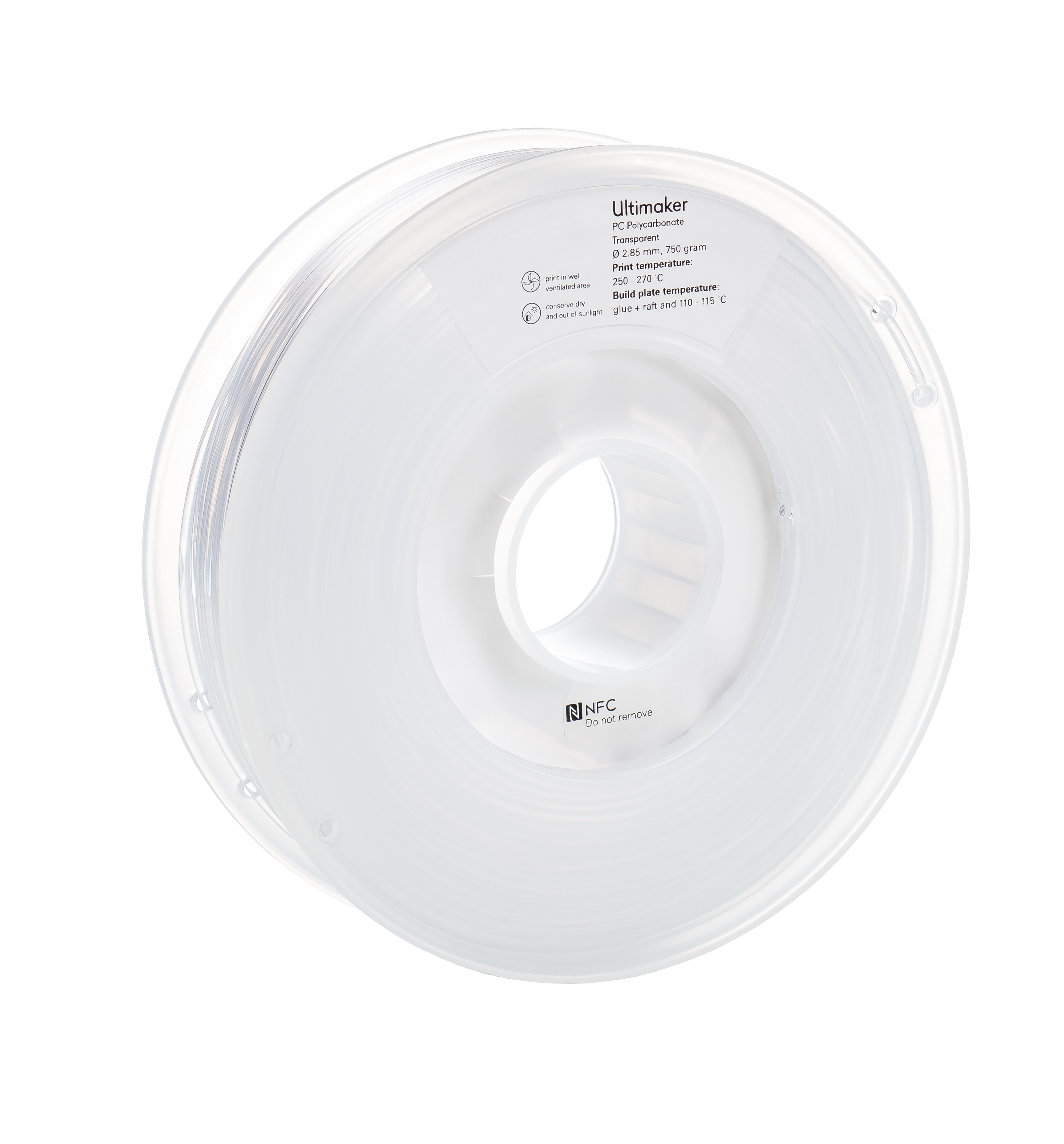 Ultimaker PC (Polycarbonate) - 2.85 mm - 750 g - Transparent 1640
