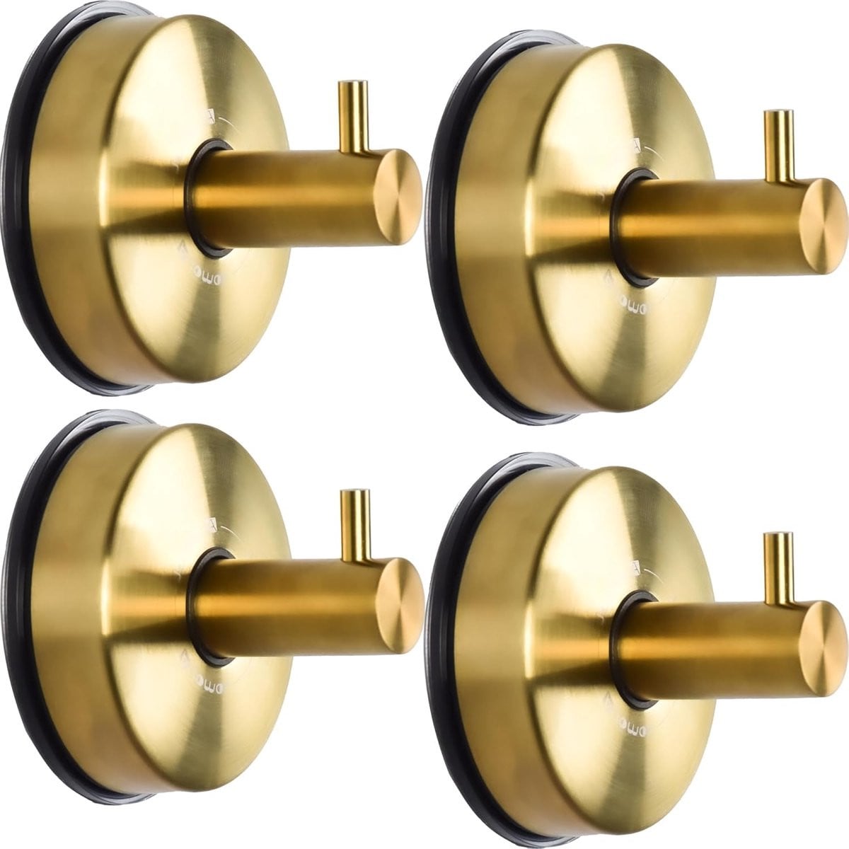SnelShoppen 4x Gouden Suction Cup Hangers voor Badkamer en Keuken - Roestvrijstalen Towel Hooks - Waterdichte Vacuum Haken voor Handdoeken en Keuken