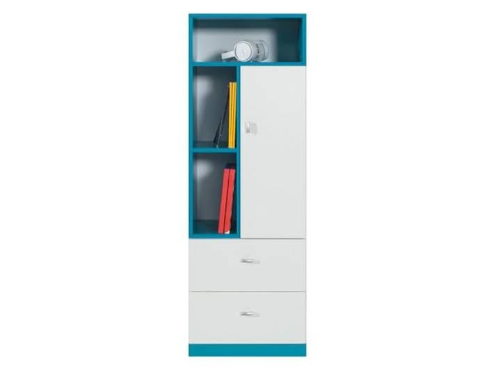 Lomadox Kinderzimmer Jugendzimmer Kleiderschrank Regal Regalschrank Schrank modern in weiß mit türkis