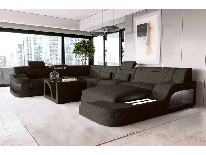XXL Wohnlandschaft Palermo Stoffsofa