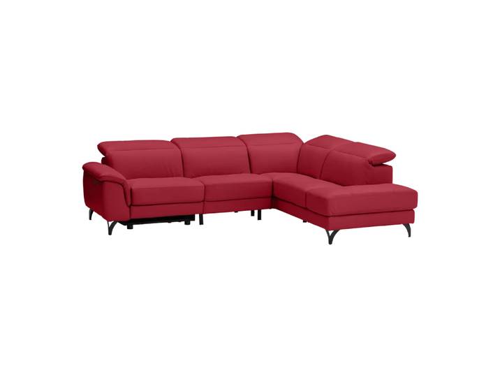 Ecksofa Venus, Johann Jakob, dunkelrot, Leder