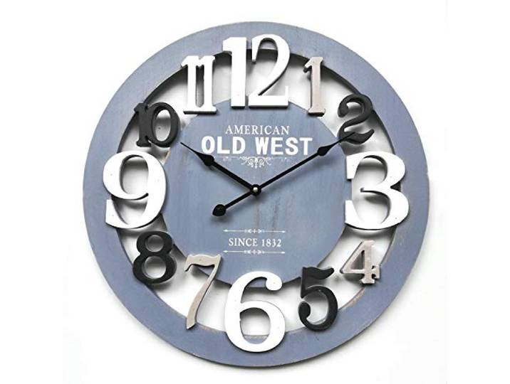 Rebecca Mobili Wohnzimmeruhr, Wanduhr, Holz MDF, Grau, modernes Design, Wohnaccessoire für Wohnbereich Wohnzimmer Küche - Maße: Ø 55 cm x B 4,5 cm - Art. RE4988
