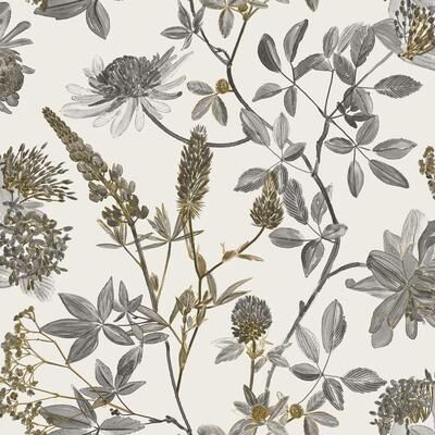 "Veer Decor Botanical Blueprint Painterly Branches Wallpaper - Roll 20.86""x33ft"