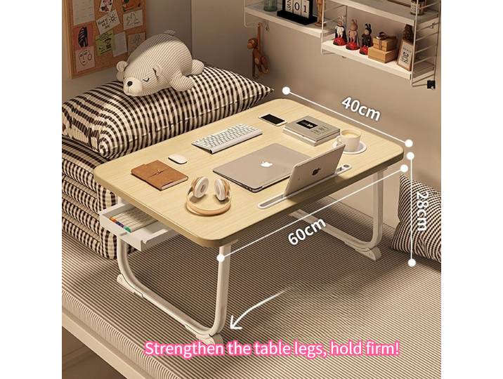 Table de chevet pliable – Bureau d'étude pour baie vitrée, table pour ordinateur portable en dortoir, bureau pour personne paresseuse pour la maison et le dortoir