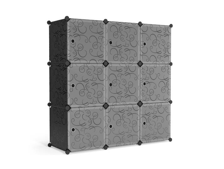 Kleiderschrank Steckregal schwarz / weiss 9 Boxen