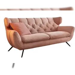 KAWOLA Sofa CHARME 2-Sitzer Cord rosa