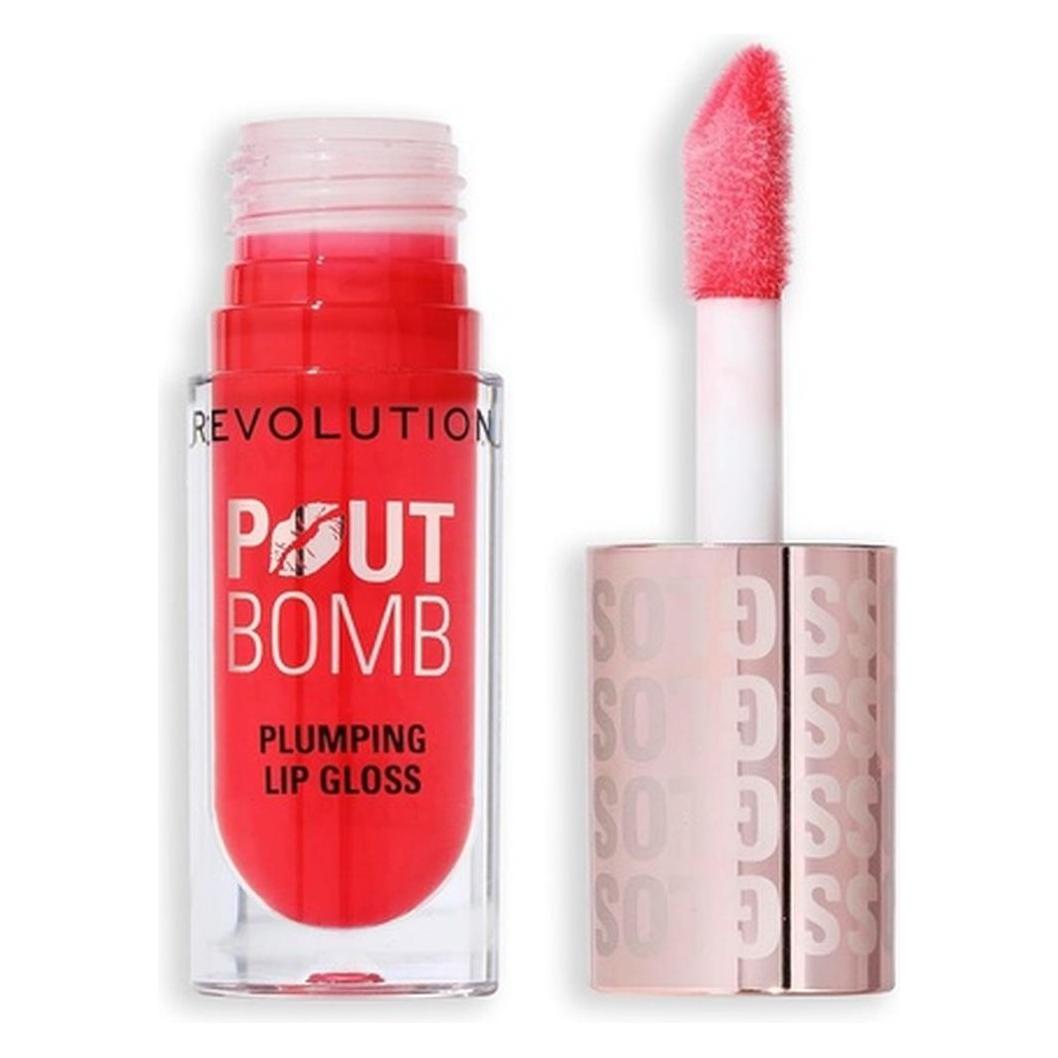 I Heart Revolution Revolution Beauty Pout Bomb Plumping Lip Gloss High-Shine for Glossy Fuller (Cherry Sheer Red) (54093617)