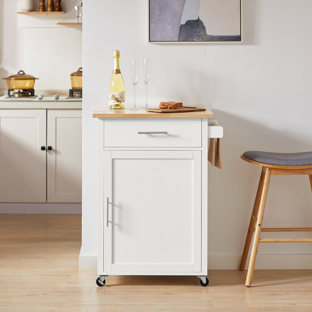 17 Stories Gutherez 68 cm W Kitchen Island with Top White 90cm H X 68cm W X 46cm D