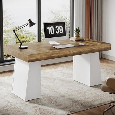 Bluebell 55 Inches Long Executive Computer Home Office Desk with Heavy Duty Pedestal