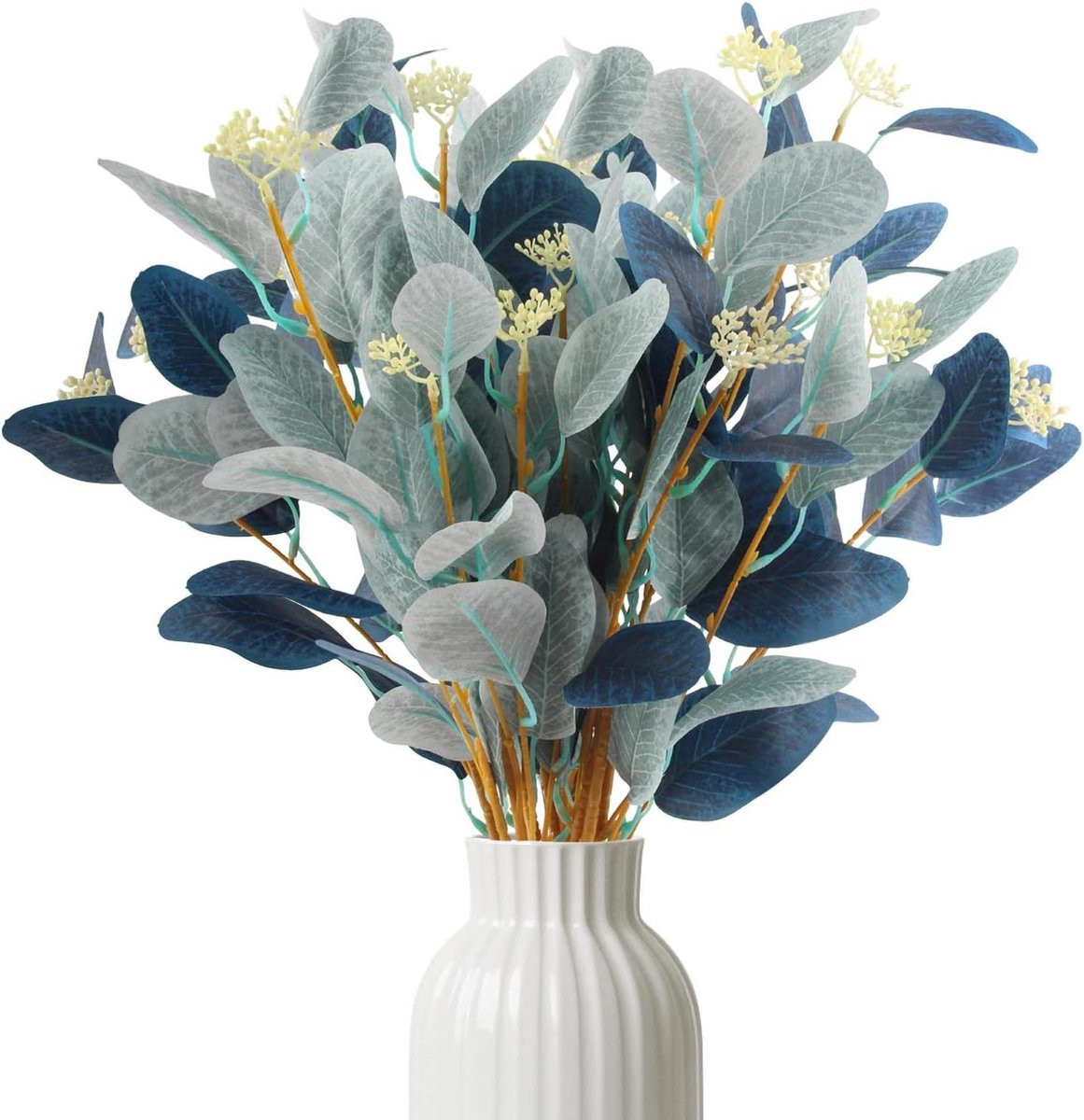Realistische kunstplant Eucalyptus blauwe decoratieve takken 52 cm