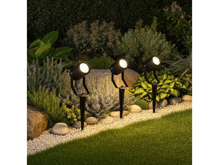 3er-Set SmartLife Gartenstrahler, Wifi Gartenleuchte mit Erdspiess, RGB, IP65, App, 3x 3 W