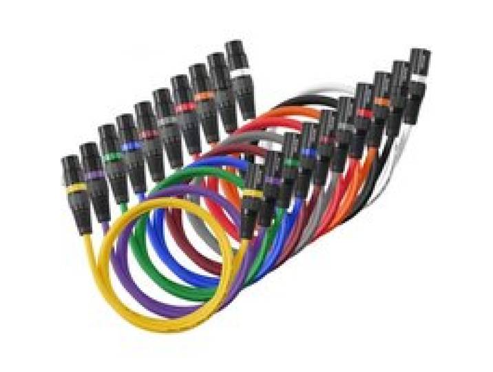 VEVOR Câble XLR 1 m, lot de 10, câble de microphone DMX mâles vers femelles symétriques blindés, cordon de haut-parleur XLR 3 broches plaqués or, pour éclairage de scène, amplificateur, mixeurs