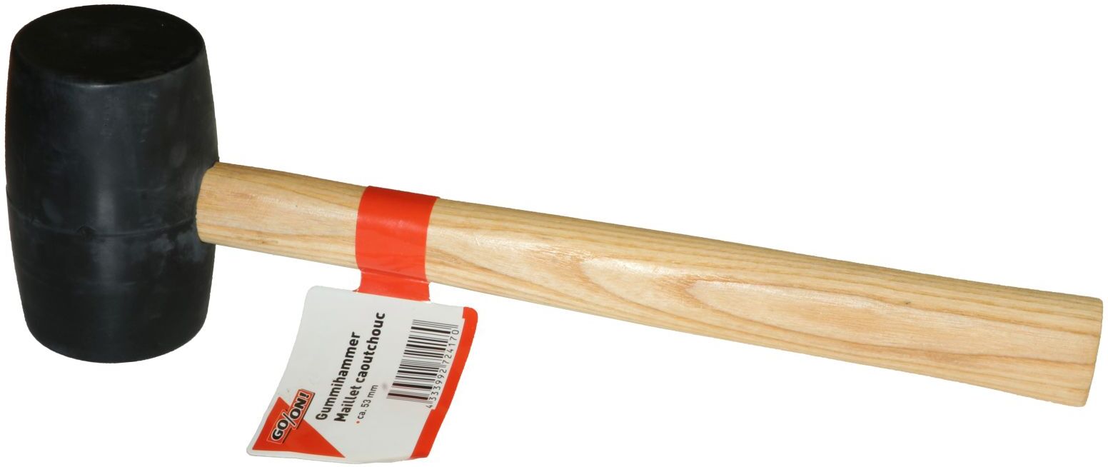 hagebau – Handelsgesellschaft für Baustoffe GO/ON Gummihammer, schwarzer Gummieinsatz, 53 mm
