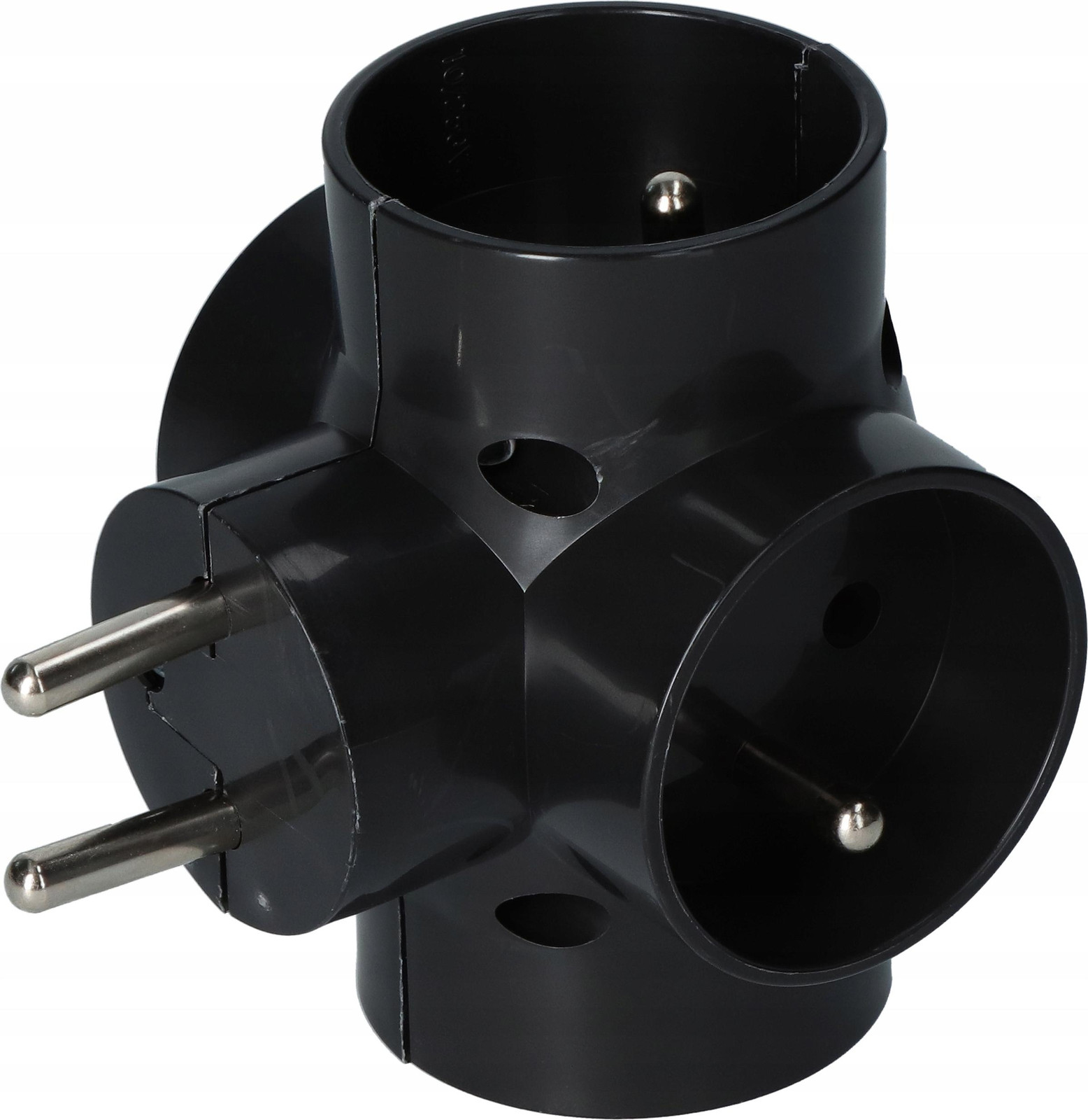 VIRONE stekkerdoos R-48, 4-voudig, Zwart
