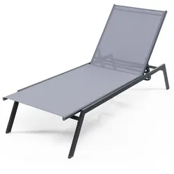 COSTWAY Sonnenliege Gartenliege, verstellbare Rückenlehne, schnelltrocknender Stoff, bis 150 kg, 199,5x70x35 cm für Terrasse