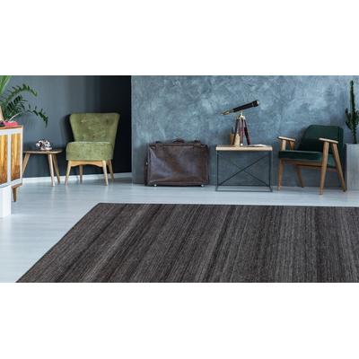 Teppich KAYOOM "Phoenix 210", schwarz (anthrazit, multi), B:120cm H:6mm L:170cm, Wolle, Teppiche, Teppich, Dezenter Jacquard-Teppich, Flachflor, Aus pflegeleichten Materialien