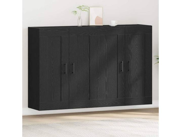 vidaXL Sideboard vidaXL Wandmontierter Schrank 2 stk. Schwarz Eichen-Optik