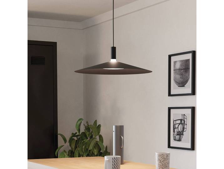 EGLO LED-Smart-Hängelampe Conomavilla-Z, schwarz, Ø 45 cm CCT RGB dimmbar, schwarz, für Wohn- / Esszimmer, Metall, Modern, Pendelleuchte