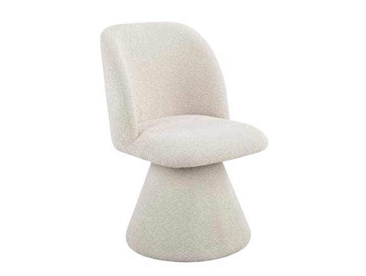 Hela Tische, Drehstuhl Sessel Bari, Bezug Webstoff Creme, Rundrücken, drehbar 360°, gepolsterter Metall-Kegelfuß Dia. 50cm, 120kg belastbar, Oeko-TEX