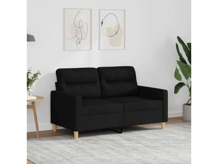 HEFZGDB 2-Sitzer-Sofa Schwarz 120 cm Stoff Bezug Modernes Design Wohnzimmer Sitzgruppe mit Atmungsaktivem Material und Robustem Metallgestell für Langlebigkeit und Stabilität