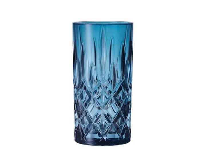 Nachtmann Longdrinkgläser Set 395 ml, 2 Stück, Blau, Noblesse, 105441, Cocktailgläser aus Kristallglas, Trinkgläser spülmaschinenfest
