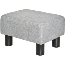 HOMCOM Fußhocker, Sitzhocker, Rechteckiger Ottoman, Fußstütze aus Leinen, Grau