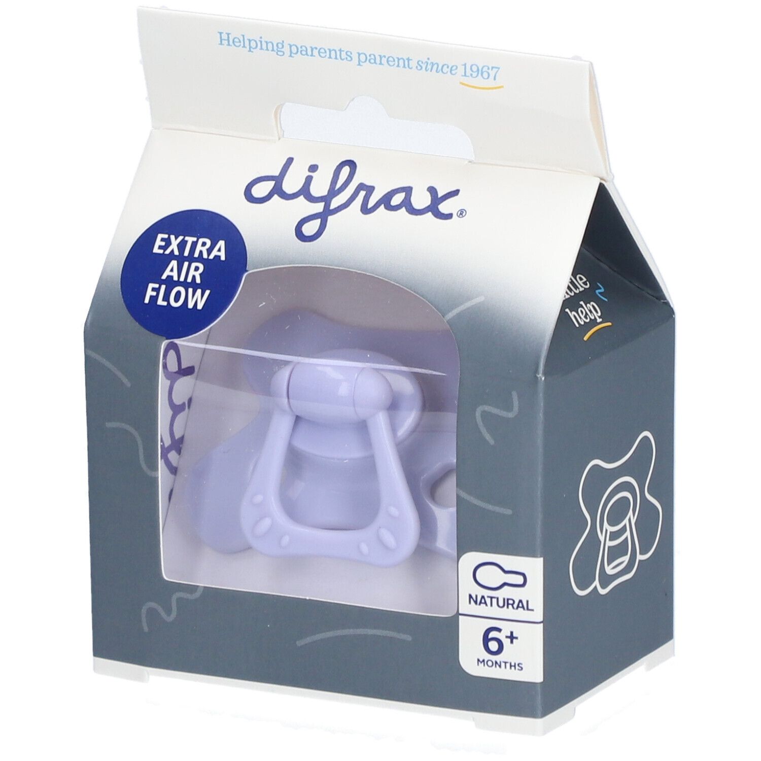 Difrax Fopspeen Special Edition Natural Lilac Amethyst 6m+ 1 St Schnuller