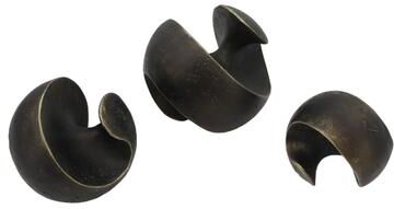 "Sagebrook Home 4/5/6"" Kismet Spiral Deco Spheres in Bronze Resin, Elegant Home Decor Accessory, Set of 3 - 6"" x 6"" x 6"""