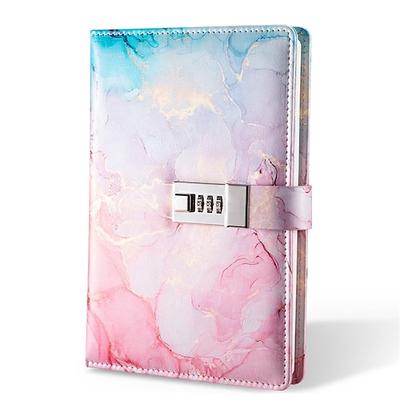 A5 180 Seiten Retro-Passwortbuch mit Schloss kreatives handgefertigtes Tagebuch dickes Papier Notizbuch-Binder für Studenten Schulanfangsgeschenk Schreibwaren-Notizbuch