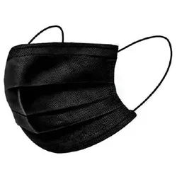 MONOUSO - Mundschutz 3 Lagig mit Gummiband Typ I Schwarz (50 Stück)