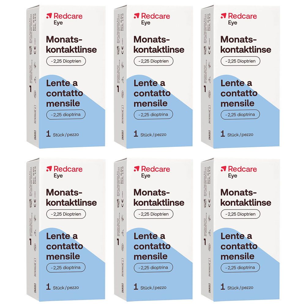 Redcare Monatslinse -2,25dpt 6 Stück Kontaktlinsen