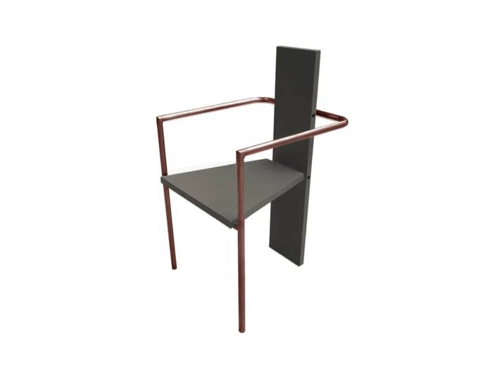 Källemo Fauteuil Concrete Gris-piètement cuivré
