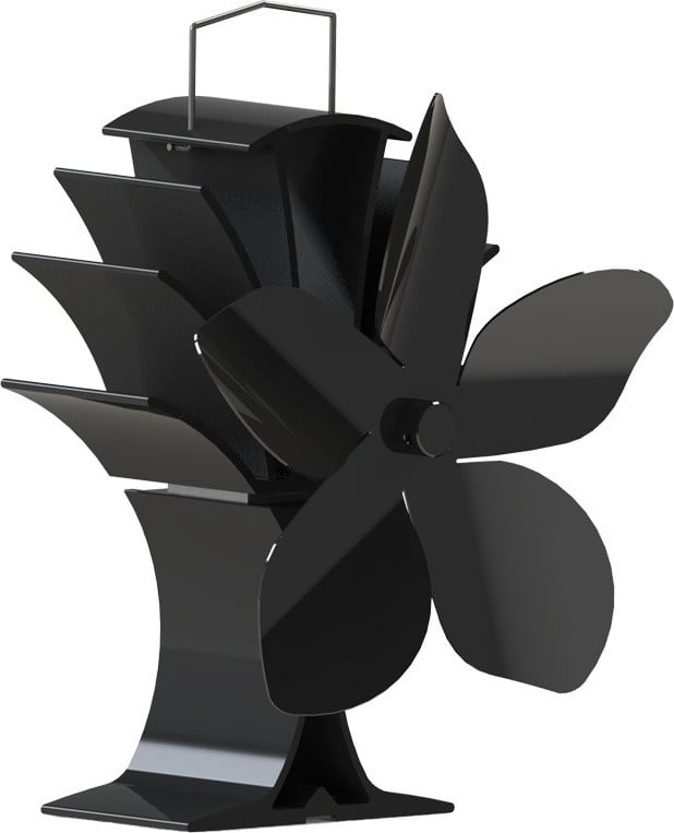 INF Kachelventilator met 5 bladen, Zwart