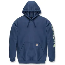Carhartt Herren Kapuzensweatshirt Iconic K288 Signature Logo Loose Fit Deep Ocean Heather M