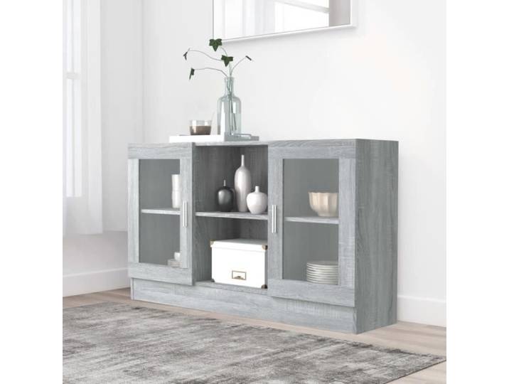 (NOUVEAU)Buffet bahut - Design Moderne - Armoire à vitrine Sonoma gris 120x30 5x70 cm Bois d'ingénierie8574