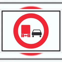 HB-Druck Überholverbot KFZ über 3,5t Symbol Aufkleber A4 (210x297mm)