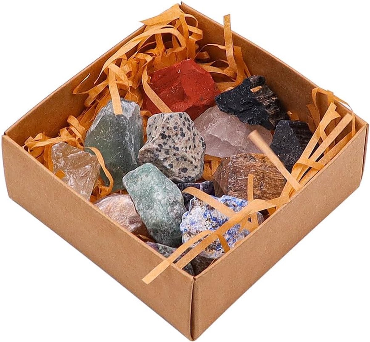 Dailygoods Chakra-kristallen Set van 12 - Natuurlijke Ruwe Kristallen voor Meditatie en Heling