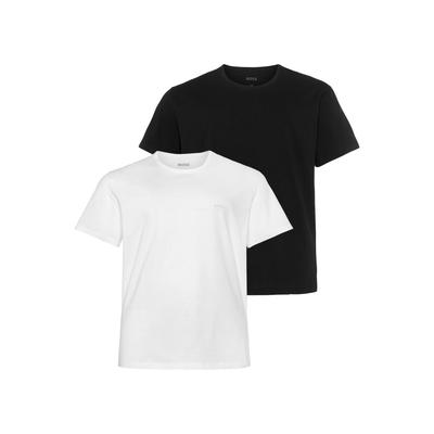 Rundhalsshirt BOSS "B-TShirtRN 2P Comfor", Herren, Gr. 5XL, blau (open blau 980), Single Jersey, Obermaterial: 100% Baumwolle, unifarben, Basic, Rundhals, weit eingefasste Kante, Shirts Rundhalsshirt, mit tonalen Logo