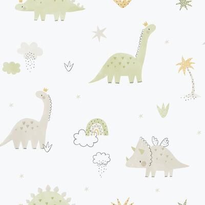 Galerie Wallcoverings Bambino Collection Dinosaurs Matte Finish Non-woven Wallpaper Roll