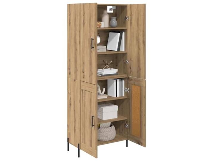 KTHLBRH Sideboard Eiche Handwerk 69,5 x 34 x 180 cm Holz mehrschichtig Wandmontage, 2 Türen, großer Raum, modernes Design, einfach zu montieren