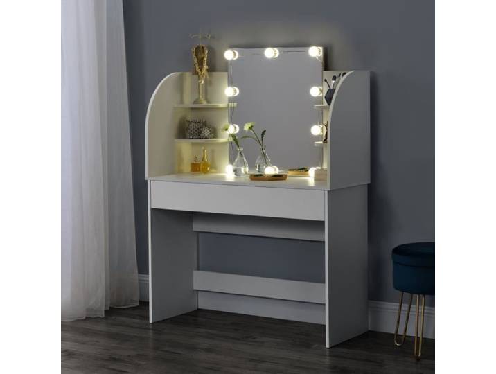 Coiffeuse Table de maquillage Köla à 10 LED blanc