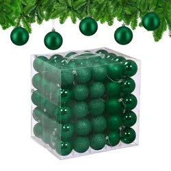 Relaxdays Weihnachtskugeln im 100er Set Dunkelgrün,Silber